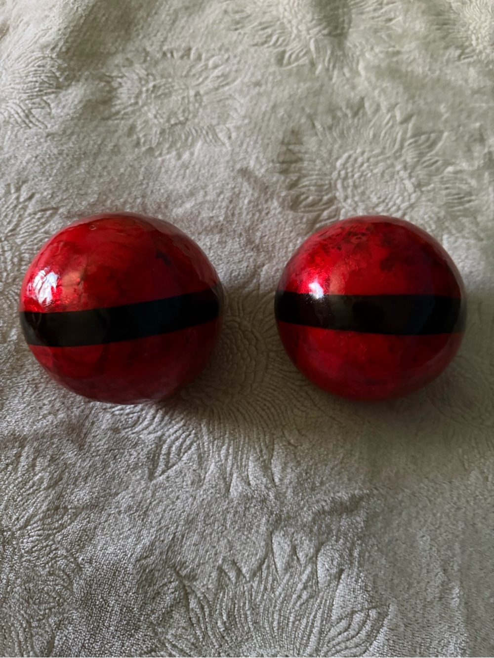 Pier 1 Red Santa Belt Decorative Orbs - Picture 2 of 2